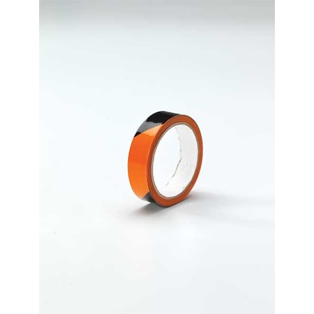Floor Marking Tape, vinyl, Striped, Black, Orange, 1 in W., 5 mil Thickness MPN:8XXZ5