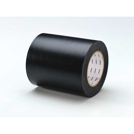 Floor Marking Tape, vinyl, Solid, Black, 6 in W., 5 mil Thickness MPN:8XYX6