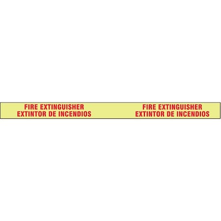 Floor Marking Tape, vinyl, Fire Extinguisher/Extintor De Incendios, Red, Yellow, 3 in W. MPN:9CLG0