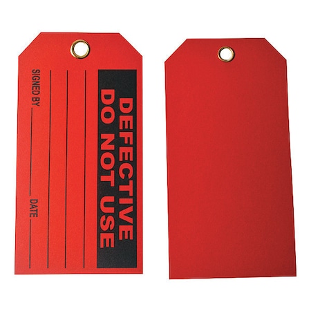 Do Not Use Tag, Cleaning and Maintenance, Polyester, 5 3/4 in H x 3 in W, Red, Rectangle, 100 PK MPN:9F067
