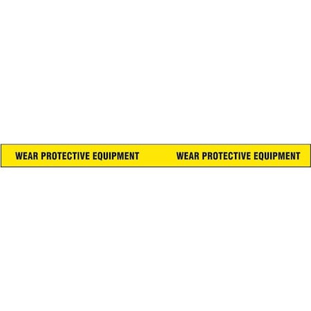 Floor Marking Tape, vinyl, Message, Black, Yellow, 2 in W., 7 mil Thickness MPN:9HN72