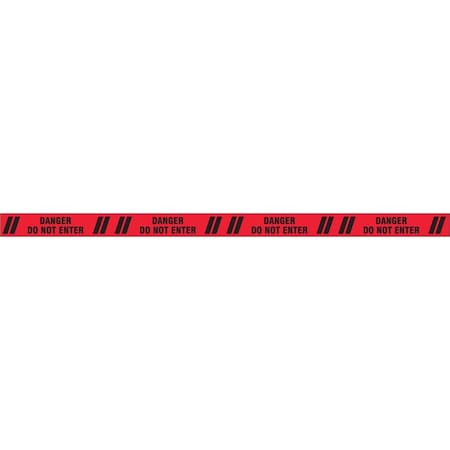 Floor Marking Tape, Polyester, Message, Black, Red, 3 in W., 7 mil Thickness MPN:9MG52