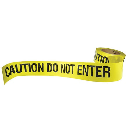 Floor Marking Tape, Polyester, Message, Black, Yellow, 3 in W., 7 mil Thickness MPN:9NPE8