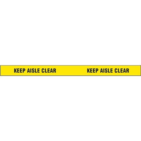 Floor Marking Tape, vinyl, Message, Black, Yellow, 2 in W., 7 mil Thickness MPN:9RTV4