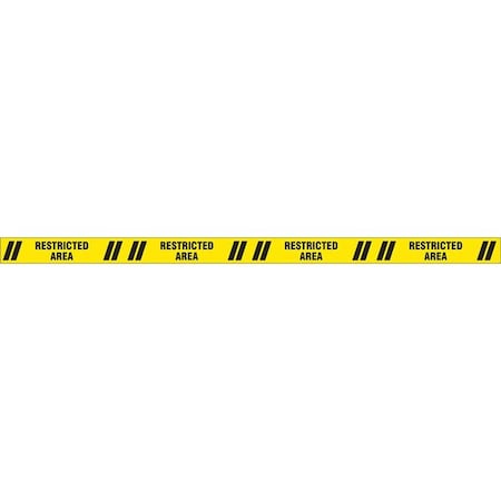 Floor Marking Tape, Polyester, Restricted Area, Black, Yellow, 3 in W., 7 mil Thickness MPN:9TZM8