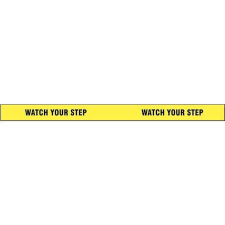 Floor Marking Tape, vinyl, Message, Black, Yellow, 2 in W., 7 mil Thickness MPN:9UAA9