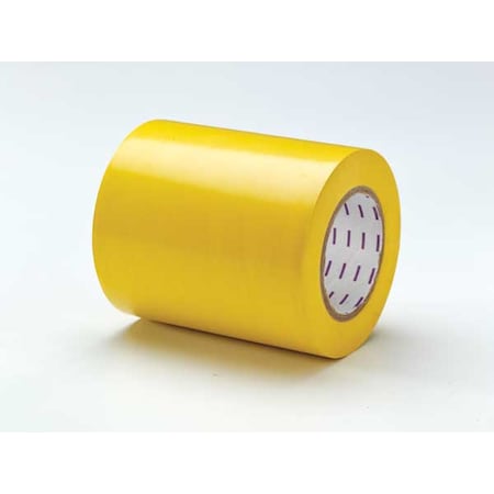 Floor Marking Tape, vinyl, No Legend, Yellow, 6 in W., 5 mil Thickness MPN:9WEJ8