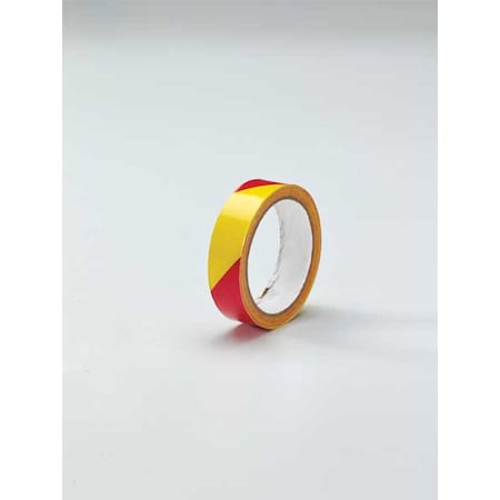 Floor Marking Tape, vinyl, No Legend, Magenta, Yellow, 1 in W., 5 mil Thickness MPN:9WRC5