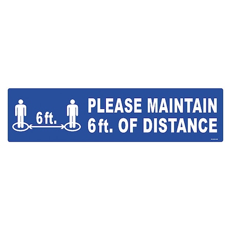 Floor Sign, 6 in H, 24 in W, Vinyl, English, FS-624-406 MPN:FS-624-406