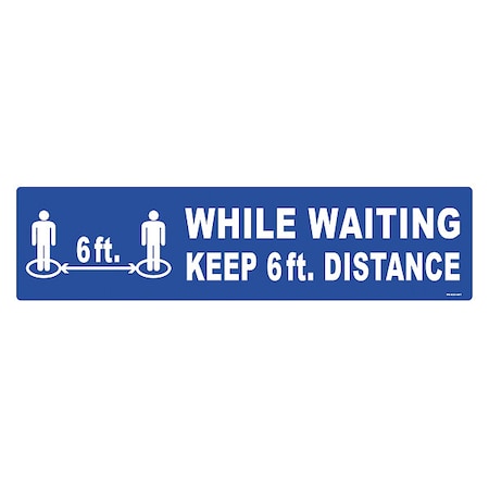 Floor Sign, 6 in H, 24 in W, Vinyl, English, FS-624-407 MPN:FS-624-407