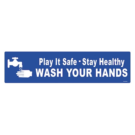 Floor Sign, 6 in H, 24 in W, Vinyl, English, FS-624-408 MPN:FS-624-408