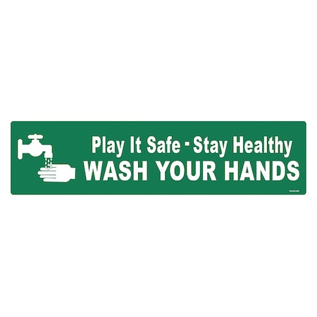 Floor Sign, 6 in H, 24 in W, Vinyl, English, FS-624-409 MPN:FS-624-409
