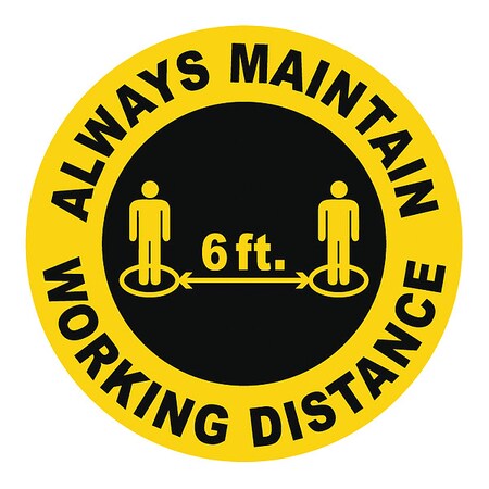 Floor Sign, 8 in H, 8 in W, Vinyl, English, FS-8-508, PK2 MPN:FS-8-508