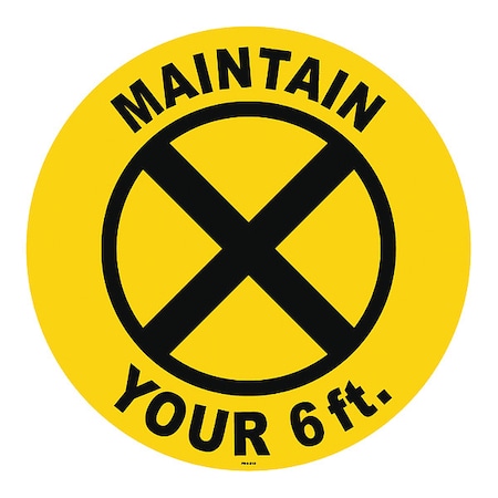 Floor Sign, 8 in H, 8 in W, Vinyl, English, FS-8-510, PK2 MPN:FS-8-510