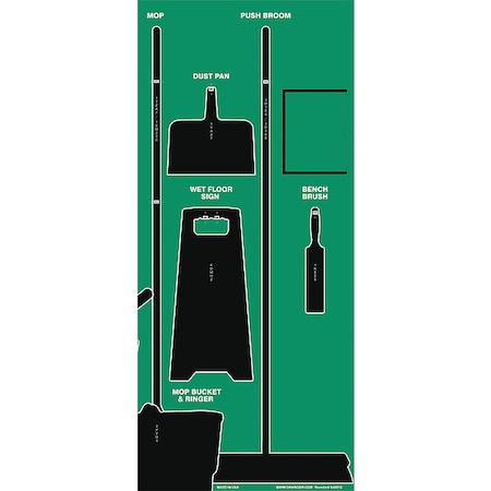 Shadow Board, 68 in H, 30 in W, Green MPN:GPSM305