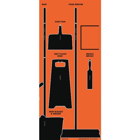 Shadow Board, 68 in H, 30 in W, Orange MPN:GPSM311