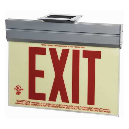 Exit Sign, 7 1/2 in x 13 in, Plastic, GRAN11407 MPN:GRAN11407