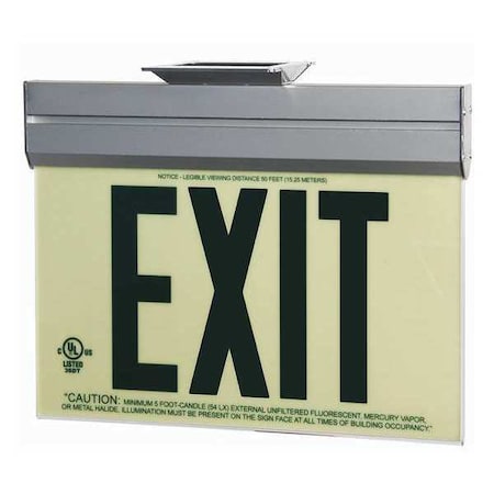 Exit Sign, 7 1/2 in x 13 in, Plastic, GRAN11409 MPN:GRAN11409
