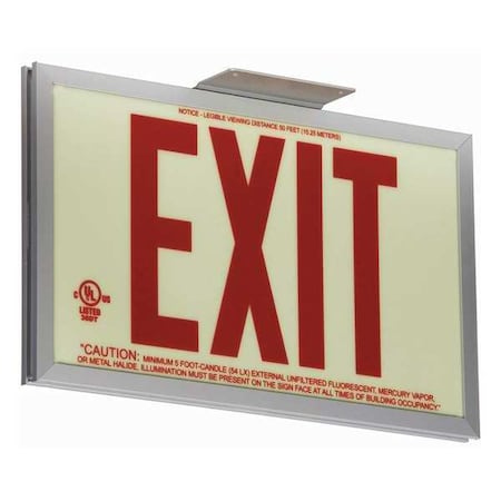 Exit Sign, 7 1/2 in x 13 in, Plastic, GRAN11410 MPN:GRAN11410