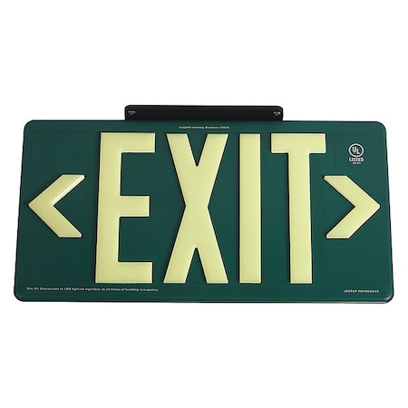 Exit Sign, Plastic, 15-7/8