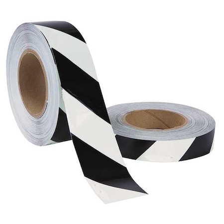 Floor Marking Tape, No Legend, Black, White, 1 in W., 8 mil Thickness MPN:GRAN2998