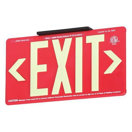 Exit Sign, Plastic, 15-7/8