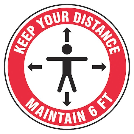Floor Sign, 12 in H, 12 in W, Vinyl, English, MFS345 MPN:MFS345