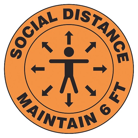 Floor Sign, 12 in H, 12 in W, Vinyl, English, MFS380 MPN:MFS380