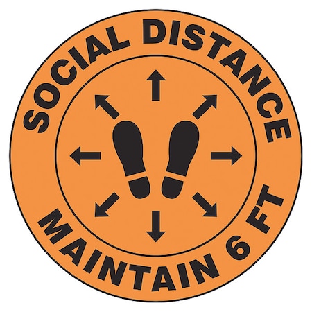 Floor Sign, 12 in H, 12 in W, Vinyl, English, MFS384 MPN:MFS384