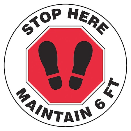 Floor Sign, 12 in H, 12 in W, Vinyl, English, MFS388 MPN:MFS388