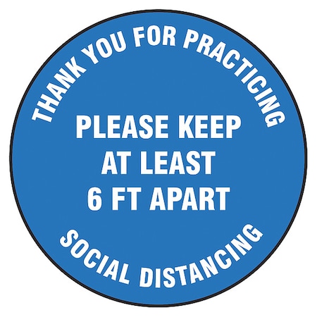 Floor Sign, 12 in H, 12 in W, Vinyl, English, MFS420 MPN:MFS420