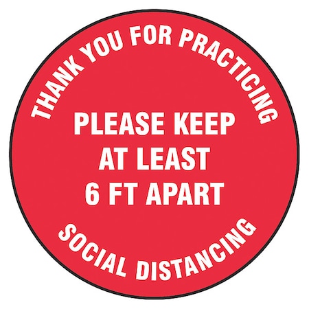 Floor Sign, 12 in H, 12 in W, Vinyl, English, MFS422 MPN:MFS422