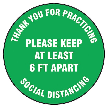 Floor Sign, 12 in H, 12 in W, Vinyl, English, MFS424 MPN:MFS424