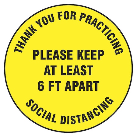 Floor Sign, 12 in H, 12 in W, Vinyl, English, MFS426 MPN:MFS426