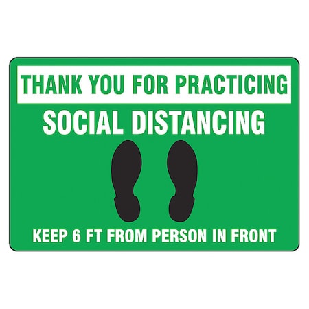 Floor Sign, 12 in H, 18 in W, Vinyl, English, PSR300 MPN:PSR300
