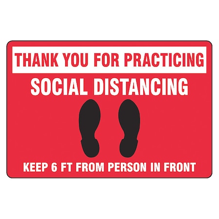 Floor Sign, 12 in H, 18 in W, Vinyl, English, PSR301 MPN:PSR301