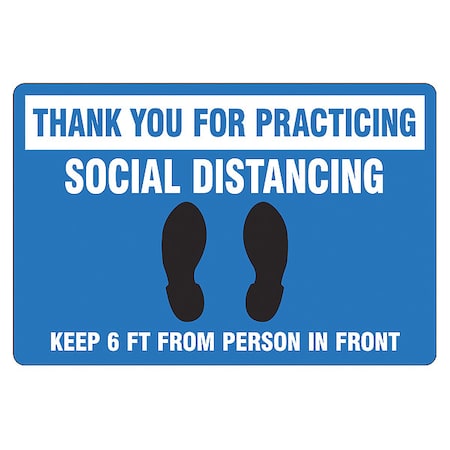 Floor Sign, 12 in H, 18 in W, Vinyl, English, PSR304 MPN:PSR304
