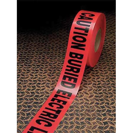 Barricade Tape, Polyethylene, No Pattern, Red, 3 in W., 300 ft. L., 4 mil Thickness, 16 PK MPN:UT08-3-PK