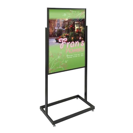 Sign Holder, Pedestal, 24x36, Alum, Black MPN:UVE52436-black