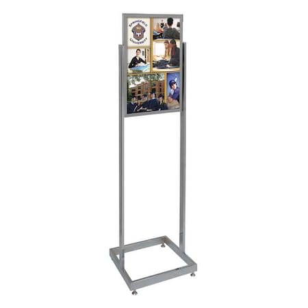 Sign Holder, Pedestal, 14x22, Alum, Chrome MPN:UVE58110-chrome