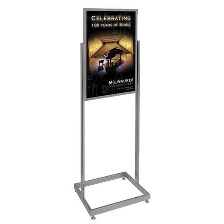 Sign Holder, Pedestal, 22x28, Alum, Chrome MPN:UVE58113-chrome