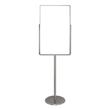 Sign Holder, Pedestal, 24x36, Metal, Chrome MPN:UVPSH23