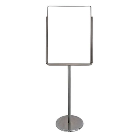 Sign Holder, Pedestal, 22x28, Metal, Chrome MPN:UVPSH28