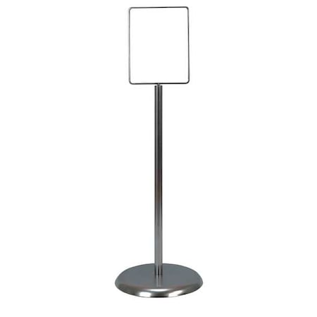 Sign Holder, Pedestal, 7x11, Metal, Chrome MPN:UVPSH711