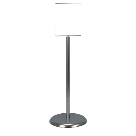 Sign Holder, Ped, 8-1/2x11, Metal, Chrome MPN:UVPSH81