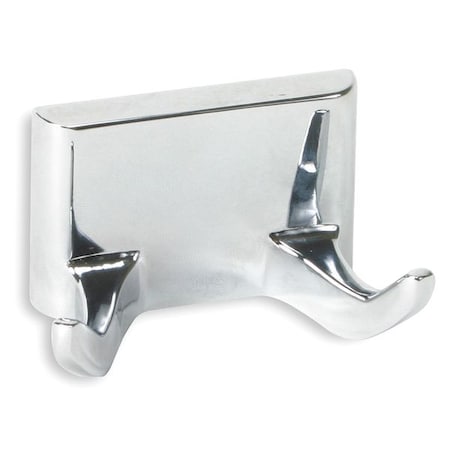 Bathroom Hook, 2 Hook, 1-1/2In D, Chrome MPN:2VAL4
