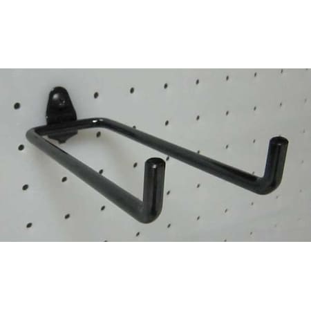 Double Rod Pegboard Hook for 1/4 in Hole & 1 in Spacing, 6 in L, 2 in W, Steel, Black, PK10 MPN:5TPG7