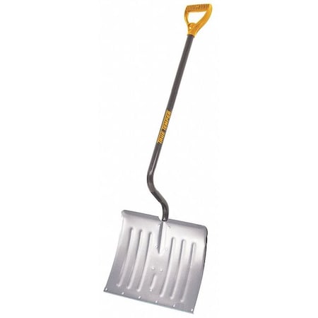 Snow Shovel, 18 in W x Aluminum, Plastic Blade, 39 in L Steel Handle MPN:1638200