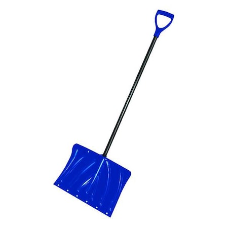 Snow Shovel, 18 in W x Plastic, Steel Blade, 37 in L Steel Handle MPN:21AC99