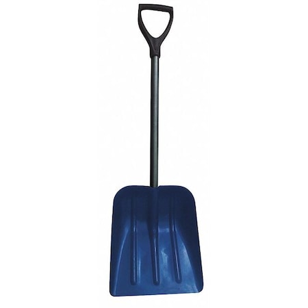 Snow Shovel, 10 3/4 in W x Plastic Blade, 25 in L Steel Handle MPN:38ZF78